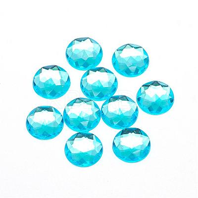 Acrylic Rhinestone Flat Back Cabochons GACR-Q008-8mm-04-1