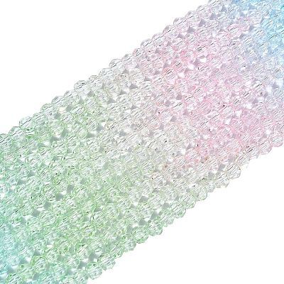 10 Strands Transparent Gradient Color Glass Beads Strands GLAA-CJ0002-09B-1