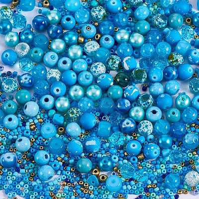 2 Bag Glass Round Beads Set JX547E-1