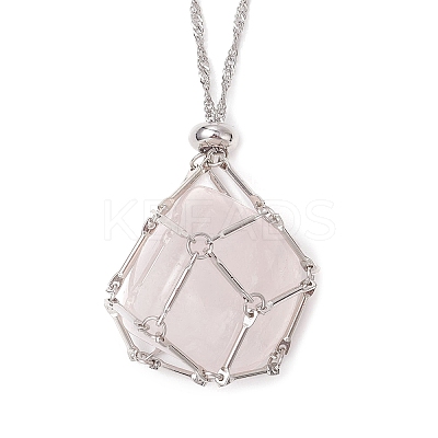 304 Stainless Steel Macrame Pouch Empty Stone Holder Necklace Making NJEW-JN05238-02-1