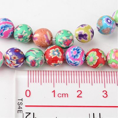 8mm Mixed Handmade Polymer Clay Round/Ball Beads X-FIMO-8D-1