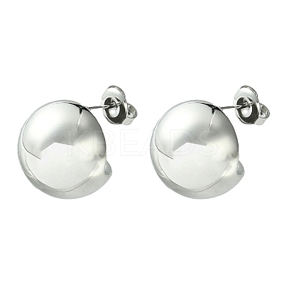 Non-Tarnish 304 Stainless Steel Round Stud Earrings EJEW-Z038-10P-1
