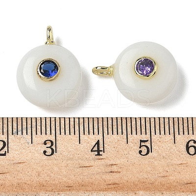 Natural & Synthetic Mixed Gemstone Flat Round Pendants G-H318-01G-1