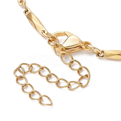 Ion Plating(IP) 304 Stainless Steel Faceted Bar Link Chain Bracelet Makings AJEW-JB01184-01-1