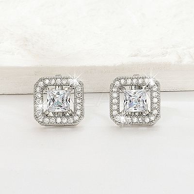 Brass Rhinestone Clip-on Earrings SZ0570-1