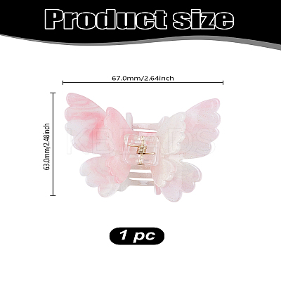 1Pc Double Butterfly Shape Cellulose Acetate(Resin) Claw Hair Clips PHAR-LP0001-07C-1