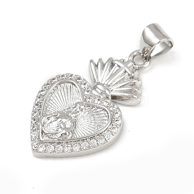 Brass Micro Pave Cubic Zirconia Pendants KK-P323-11U-P02-1