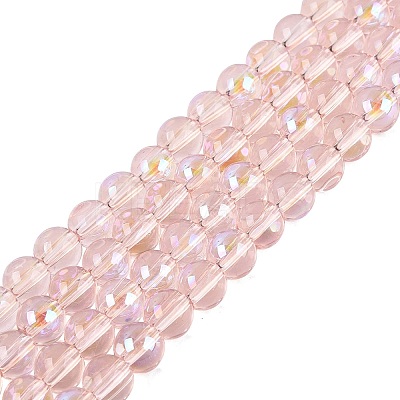 Transparent Electroplate Glass Beads Strands EGLA-Q132-6MM-01A-13-1