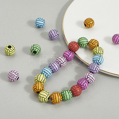 200Pcs Opaque Acrylic Beads OACR-SP0001-63-1