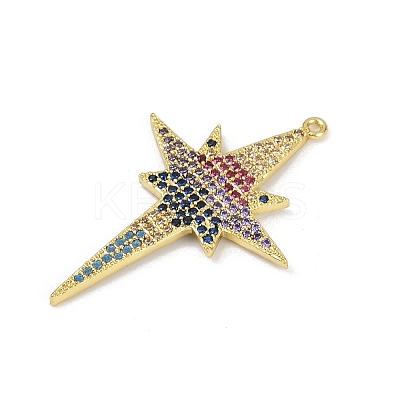 Brass Micro Pave Cubic Zirconia Pendants KK-M322-45G-1