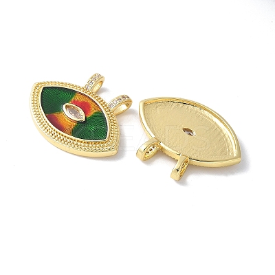 Brass Micro Pave Cubic Zirconia Pendants KK-F892-03G-1