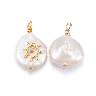 Natural Cultured Freshwater Pearl Pendants PEAR-L027-45B-1