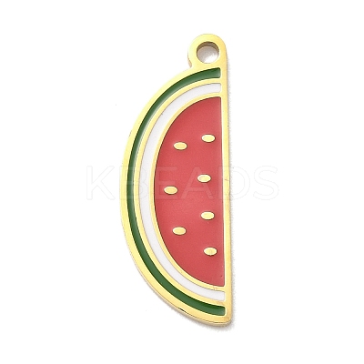 304 Stainless Steel Fruit Enamel Pendants LS-STAS-G362-04G-15-1