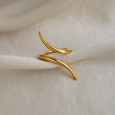 Minimalist 304 Stainless Steel Open Cuff Rings for Women LS-VA6115-1