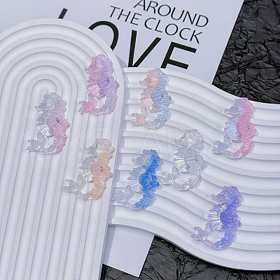 Luminous Ocean Transparent Resin Cabochons CRES-L045-02B-1