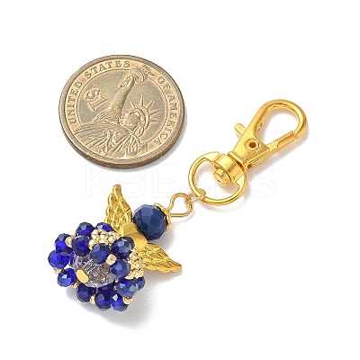 Angel Glass & Alloy Pendant Decorations HJEW-MZ00360-02-1