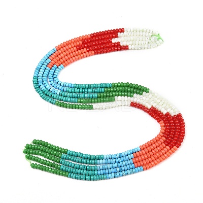 Glass & Natural White Shell & Dyed Howlite Beads Strands G-Z135-C08-2x4mm-1