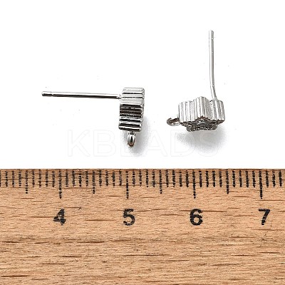 Brass with Cubic Zirconia Stud Earring Finding KK-Q048-17P-1