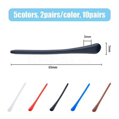 10 Pairs 5 Colors Silicone Eyeglasses Ear Grip FIND-HY0003-29-1