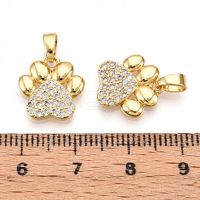 Brass Micro Pave Cubic Zirconia Pendants KK-T070-85G-1