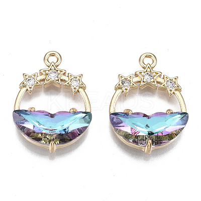 Faceted Transparent Glass Pendants GLAA-T020-18B-1
