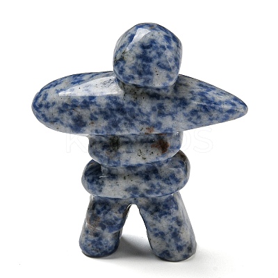 Natural Blue Spot Jasper Carved Healing Human Shape Figurines DJEW-D012-03C-1