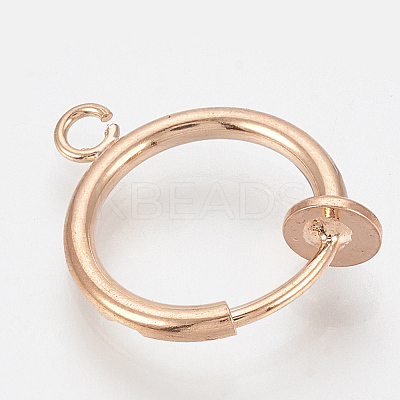 316 Surgical Stainless Steel Clip-on Hoop Earrings STAS-S101-15mm-01RG-1