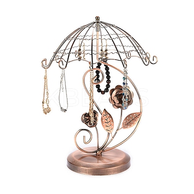 Rotatable Umbrella Iron Earring Display Stands ODIS-K003-02RG-1