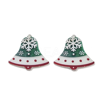 Christmas Themes Opaque Printed Acrylic Pendants OACR-B037-01-1