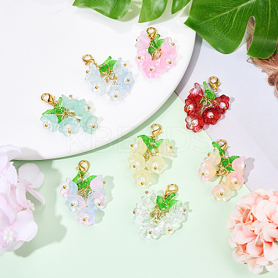 Glass & Acrylic Pendant Decorations HJEW-YW00052-01-1