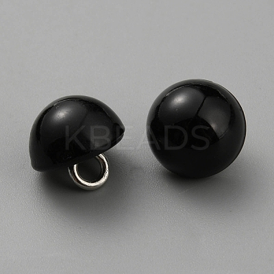 1-Hole Plastic Imitation Pearls Shank Buttons BUTT-WH0028-75C-1