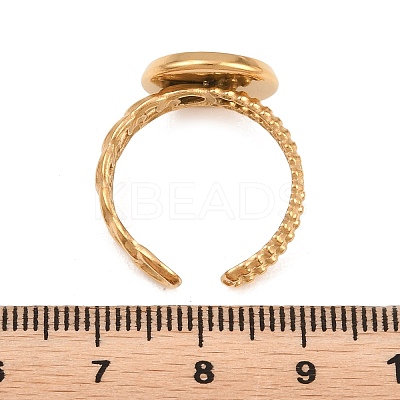 304 Stainless Steel Open Cuff Ring Components STAS-F366-09C-G-1