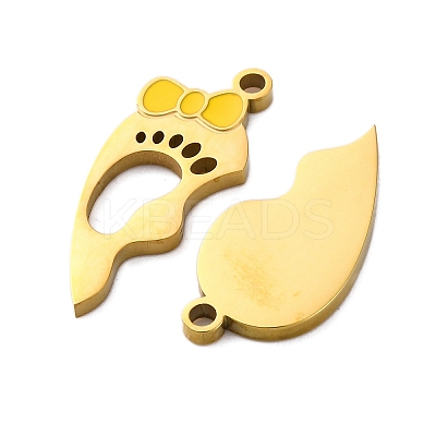 304 Stainless Steel Enamel Split Pendants STAS-H235-04B-G-1