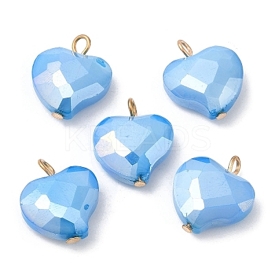 Imitation Jade Glass Pendants KK-Q777-01G-01-1