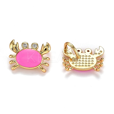 Real 18K Gold Plated Brass Micro Pave Clear Cubic Zirconia Charms ZIRC-L100-020F-G-1