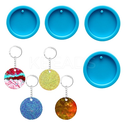 Flat Round Shape Keychain Molds Silicone Molds SIMO-PW0001-340-1