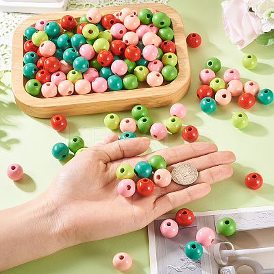 240Pcs 6 Colors Natural Wooden Beads WOOD-TA0002-74E-1