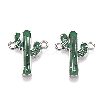 Rack Plating Alloy See Greem Enamel Connector Charms ENAM-N056-349P-1