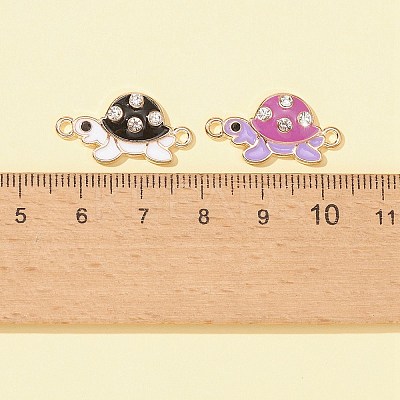 24Pcs 6 Colors Alloy Enamel Connector Charms ENAM-FS0001-60-1