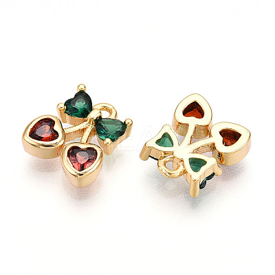 Brass Micro Pave Cubic Zirconia Charms KK-N261-94A-G-1