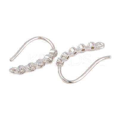 Rack Plating Brass Cubic Zirconia Earring Hooks KK-S374-05P-01-1