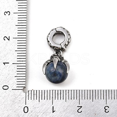 Dragon Claw 316 Surgical Stainless Steel & Round Natural Lapis Lazuli Pendant Decoration STAS-Z165-07AS-02-1
