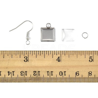 DIY Square Dangle Earring Making Kits DIY-FS0009-17-1