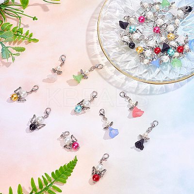 40Pcs 2 Styles Acrylic & Alloy Pendants FIND-SC0001-53-1