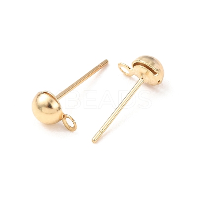 Brass Stud Earring Findings KK-G604-01G-02-1