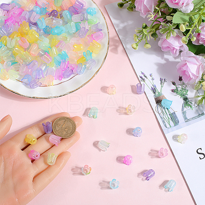 540Pcs 9 Colors Transparent Acrylic Beads Caps TACR-SC0001-34-1