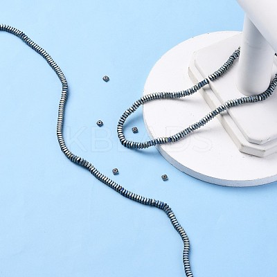 Frosted Square Electroplate Non-magnetic Synthetic Hematite Beads Strands X-G-E403-73C-1