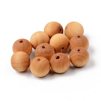 Natural Wood Beads WOOD-R268-10mm-1