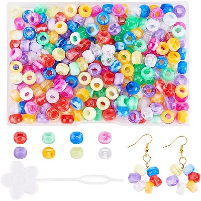 240Pcs 8 Colors Barrel Acrylic European Beads MACR-NB0001-23-1