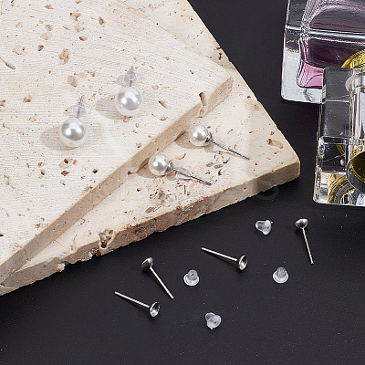 300Pcs 304 Stainless Steel Studs Earring Finding EJEW-BBC0001-67A-1